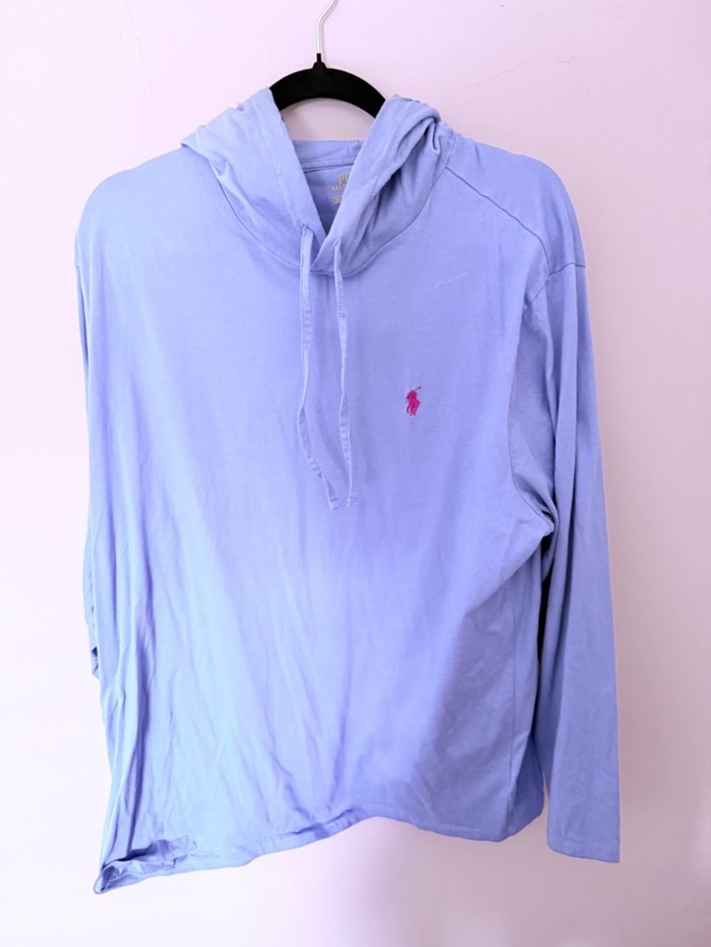Polo by Ralph Lauren Light Blue Long-Sleeve Hoodie T-shirt Mens XXL